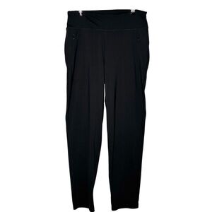 Ninepine Straight Pants Women XL Asana Stretch 30" Black Pull On Yoga Activewear